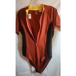 PINK Victoria's Secret Redish Brown and Black Bodysuit
